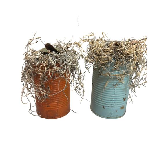 Pumpkin Themed Repurposed Soup‎ Cans Halloween - Picture 5 of 5